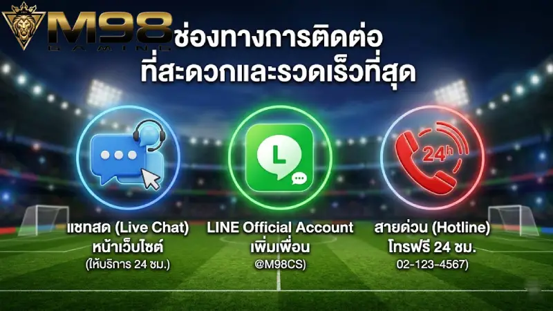 ช่องทางการ ติดต่อ M98 ที่สะดวกและรวดเร็วที่สุด