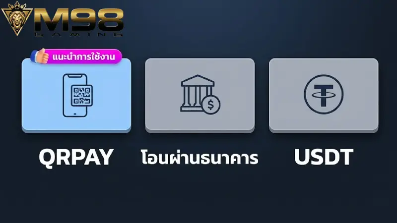 ตารางสรุปช่องทาง ฝากเงิน M98 และระยะเวลาดำเนินการ